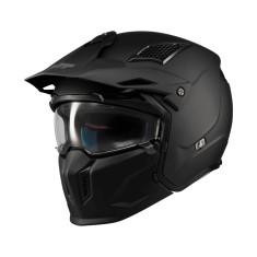 Casca MT Streetfighter SV S Pure A1 negru mat (ochelari soare integrati) &ndash; masca (protectie) barbie si cozoroc detasabile &ndash; omologare noua ECE 22.06 S
