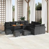 VidaXL Set de canapele pentru grădină 14 pcs Negru 110 x 55 x 71 cm