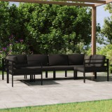 Gossi set mobilier de gradina cu perne, 6 piese, antracit, aluminiu
