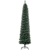 HOMCOM Brad de Crăciun Slim cu 624 Ramuri, Bază Pliabilă, Plastic și Metal, 56x56x225 cm, Verde | Aosom Romania