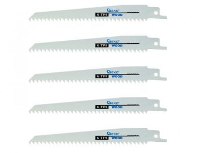 Set 5 lame pentru fierastrau 150mm 6TPI, Geko G33130 foto
