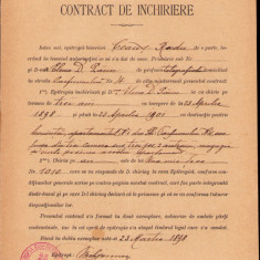 HST A1164 Contract de închiriere 1898 Epitropia parohiei Ceauș Radu București