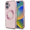 Husa pentru iPhone 16 - Guess IML Flowers Wreath MagSafe (GUHMP16SHFWFCP) - Pink