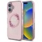 Husa pentru iPhone 16 - Guess IML Flowers Wreath MagSafe (GUHMP16SHFWFCP) - Pink