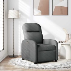 vidaXL Fotoliu rabatabil, gri &icirc;nchis, material textil 4015523
