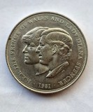Moneda comemorativa Crown 1981 - 25 pence Celebrarea nuntii regale dintre Printul Charles si Lady Diana