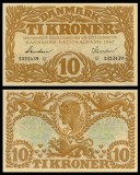 DANEMARCA █ bancnota █ 10 Kroner █ 1943 █ P-31o (3) █ UNC █ necirculata