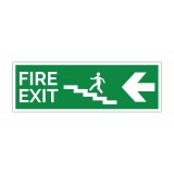Indicator evacuare Fire Exit st&acirc;nga cobor&acirc;re scări