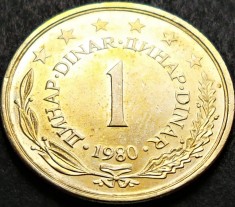 Moneda 1 DINAR - RSF YUGOSLAVIA, anul 1980 * cod 1562 = A.UNC +