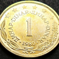 Moneda 1 DINAR - RSF YUGOSLAVIA, anul 1980 * cod 1562 = A.UNC +