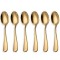 Set 6 lingurite Pufo Simple pentru cafea, ceai, desert, otel inoxidabil, auriu, 14 cm