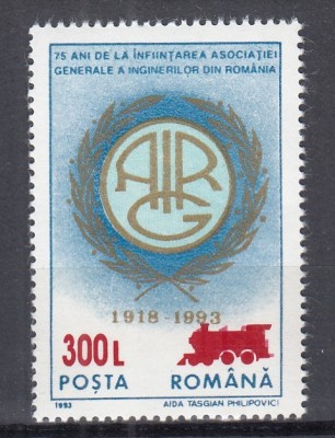 ROMANIA 2001 LP 1558 ANIVERSARI 93 SUPRATIPAR LOCOMOTIVA MNH foto