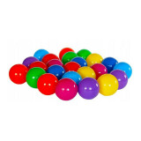 Set 100 de bile multicolore pentru piscina uscata sau cort, Soft Balls, 6 cm, din material plastic moale, MULTISTORE