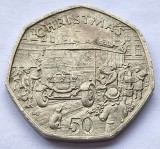 534. Moneda Insula Man 50 Pence 1987 (Thorneycroft Bus)