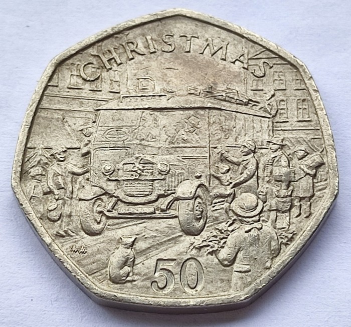 534. Moneda Insula Man 50 Pence 1987 (Thorneycroft Bus)