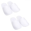 Papuci de Casă, Model Hotel, Set 2 Perechi, Talpă Antiderapantă, Culoare Albă, Mărime Universală, Oem