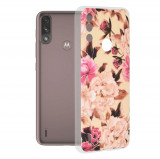 Techsuit - Marble Series - Motorola Moto E7 Power / E7i Power,roz cu flori