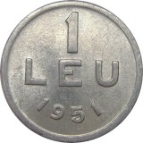 Romania, 1 leu 1951 * cod 85, Aluminiu