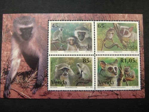 Venda 1994 Monkeys, perf. sheet, MNH R.046