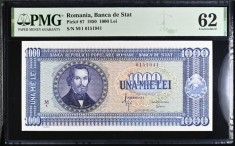 1000 lei 1950 PMG62 UNC bancnota gradata