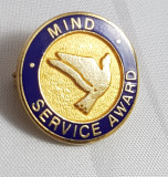 Insigna vintage Mind Service Award - metal si email