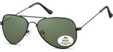 Cumpara ieftin Ochelari de soare polarizati Montana Eyewear MP94A, unisex, negru mat, lentile G15, protectie UV, rame metalice subtiri