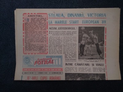 ZIARUL SPORTUL SUPLIMENT FOTBAL 24 FEBRUARIE 1989 foto
