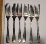 LOT 6 FURCULITE VECHI CU MONOGRAMA , SUNT MARCATE , AU MARCAJ