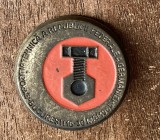QW9 N9 58 - Insigna - tematica expozitii - Expozitia tehnica a Republicii Federale a Germaniei - mai 1965 - Bucuresti