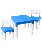 Masă pentru Copii cu 2 Scaune, Albastru/alb