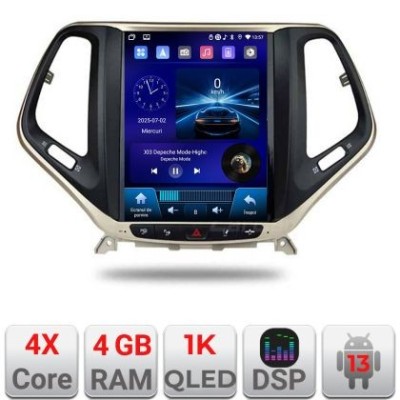 Navigatie Jeep Cherokee 2016-2020 tip tesla radio gps internet 4 Core carplay android auto 4+64 Incell Display kit-tesla-cherokee17 E220-RK CarStore T foto
