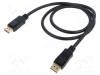 Cablu DisplayPort Goobay 1m negru, mufă DisplayPort, 4K HDR, dublu ecranat