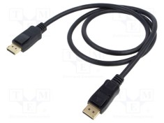 Cablu DisplayPort Goobay 1m negru, mufă DisplayPort, 4K HDR, dublu ecranat foto