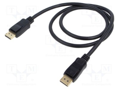 Cablu DisplayPort Goobay 1m negru, mufă DisplayPort, 4K HDR, dublu ecranat foto