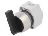 Comutator rotativ 22mm negru 2 poziții