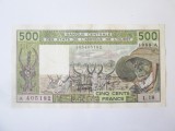 Coasta de Fildeș 500 Francs 1988 aUNC,bancnota din imagini la cel mai mic preț
