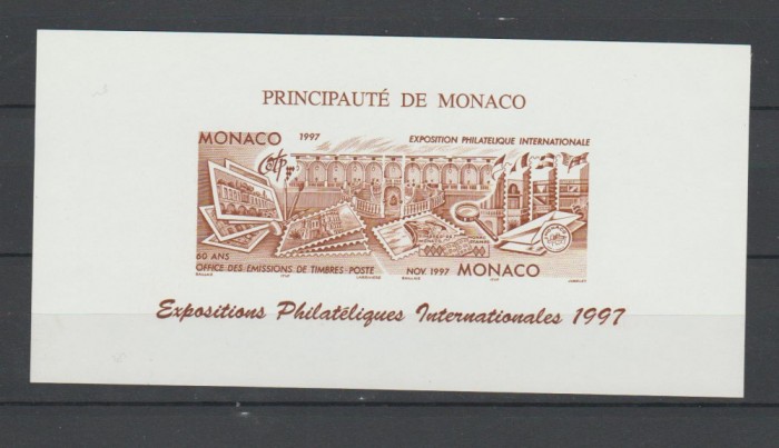 MONACO 1997 EXPOZITIA FILATELICA INTERNATIONALA -BLOC - proba MNH**