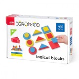 Cumpara ieftin Blocuri logice din lemn, Igroteco, 48 piese