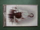 Fotografie galerie ,atelier Wienna ,dimensiuni 11 cm x 6 cm, anii 1900 , splendida tanara