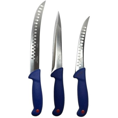Set profesional pentru macelarie, transat, injunghiat, dezosat, filetat, 3 cutite, otel carbon foto