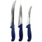 Set profesional pentru macelarie, transat, injunghiat, dezosat, filetat, 3 cutite, otel carbon