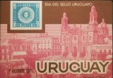 BC39, Uruguay 1971, colita neperforata ziua timbrelor, arhitectura, Nestampilat