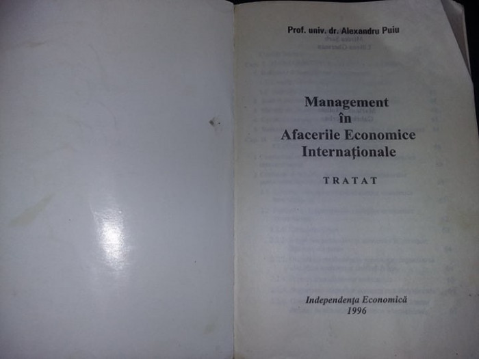Management In Afacerile Economice Internationale Tratat ALEXANDRU PUIU,T.GRATUIT