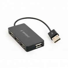 HUB extern GEMBIRD porturi USB: USB 2.0 x 4negru UHB-U2P4-04