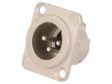 Soclu XLR Tată 3-Pin Argint 16A 19x24mm, Neutrik