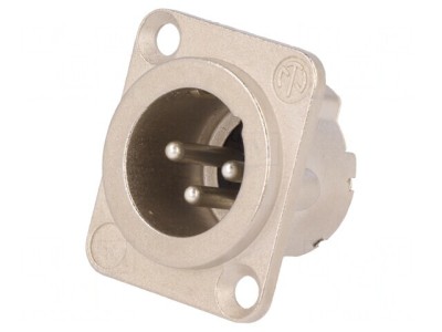 Soclu XLR Tată 3-Pin Argint 16A 19x24mm foto