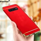 Husa Samsung Galaxy S10 Elegance Luxury 3in1, Protectie Completa, Anti-zgarieturi, Bumper Cromat, Rosu