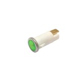Indicator LED snap de panou din plastic, 12.5mm, 2 pini 6.3mm, verde, 12-24V DC, IP65, FL1P-12.5QJ-2-GREEN