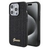 Husa pentru iPhone 15 Pro - Disco Metal Script (GUHCP15LPMSDGSK) - Black, Guess