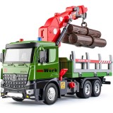 Camion Constructie cu Macara, Lumini si Sunete, Functional, 28.5cm, Metal si Plastic, +3 Ani